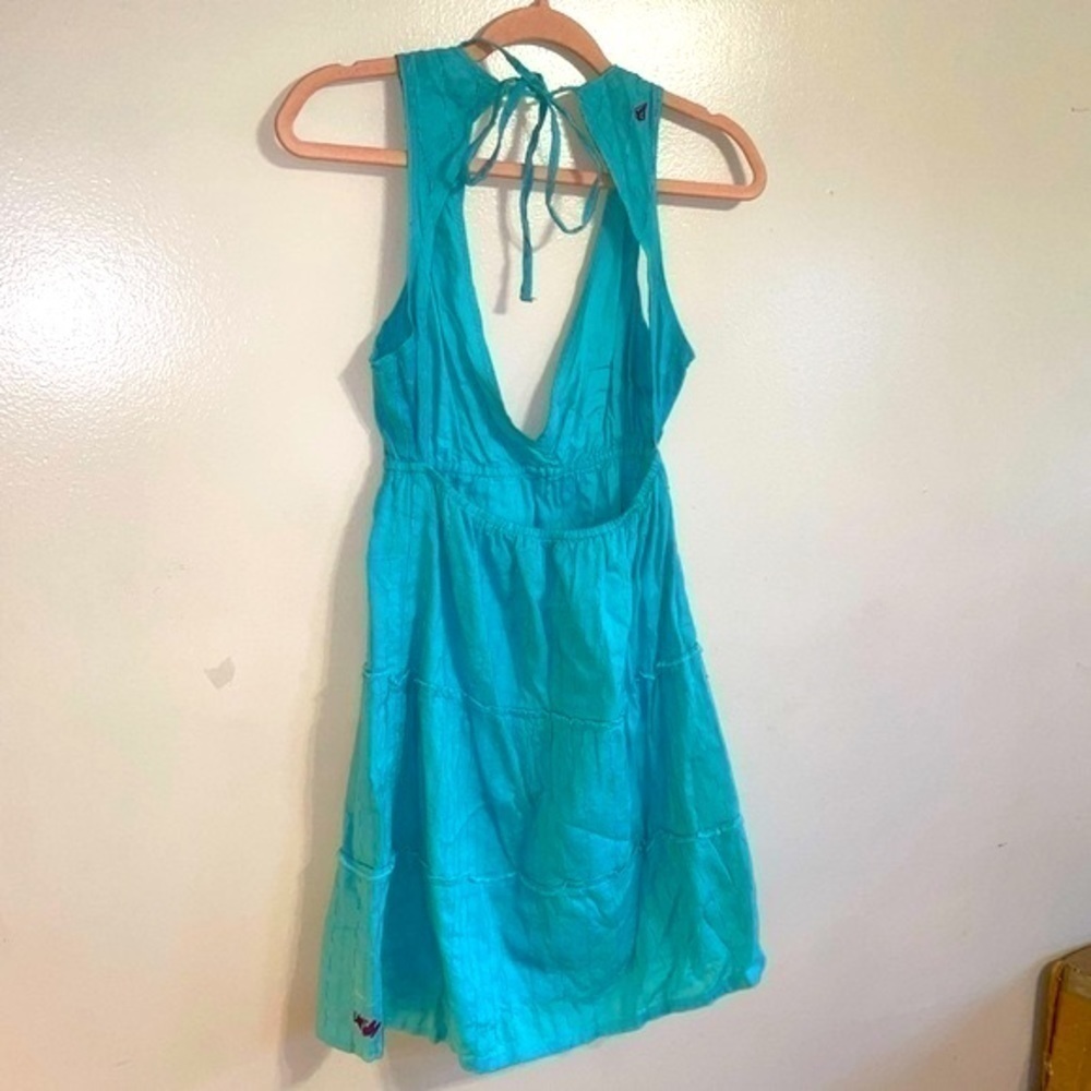 VOLCO blue flare mini dress - Picture 2 of 9